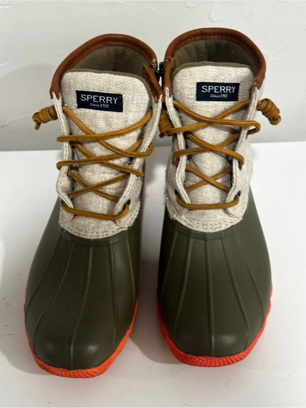 Sperry‎ Saltwater Duck Boots Canvas Utility Gorpcore Coastal Prep Sz 6.5